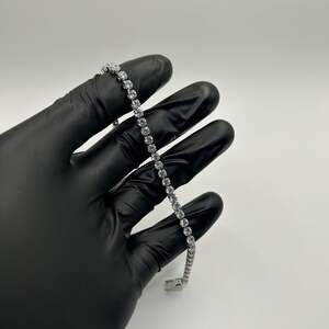 Moissanite Silver Tennis Bracelet Miami Iced Out VVS1 4mm 7.5 Inch New No Pass